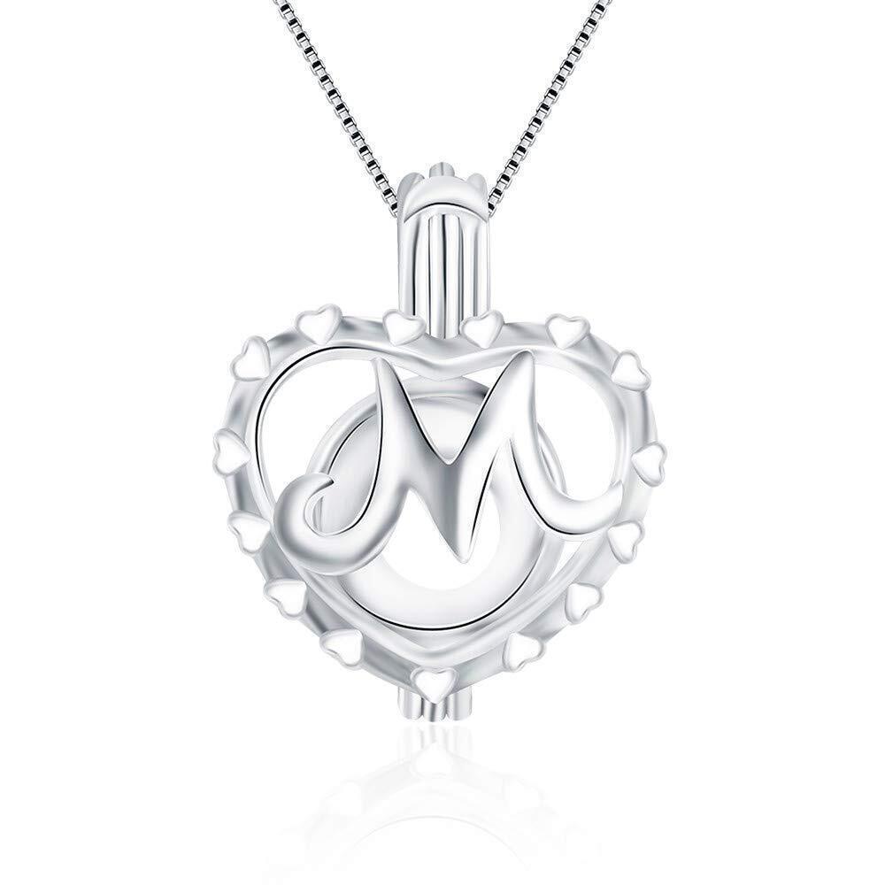 7308 925 Sterling Silver Initial M Cage Pendants Crafting Charm for DIY